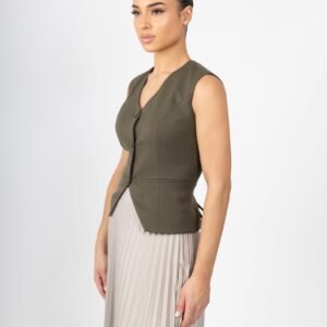 Tailored Gilet - Olive Green