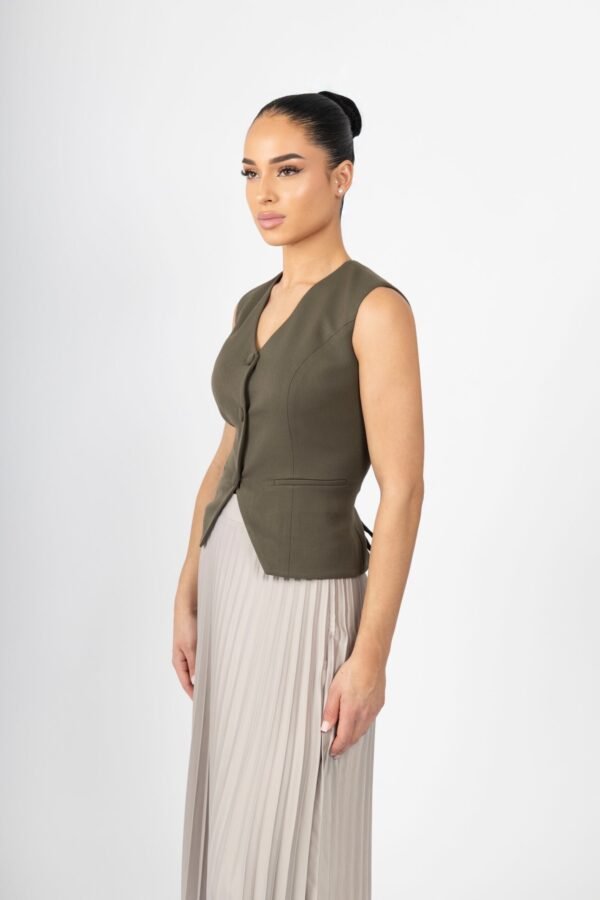 Tailored Blazer - Olive Green - Image 5