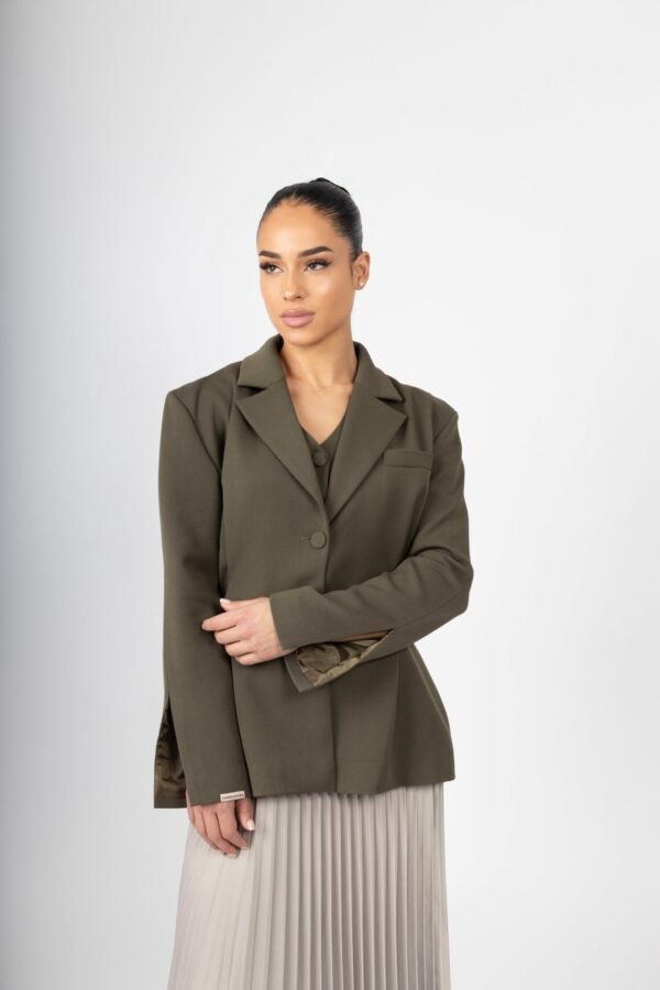 Tailored Blazer - Olive Green - Image 2