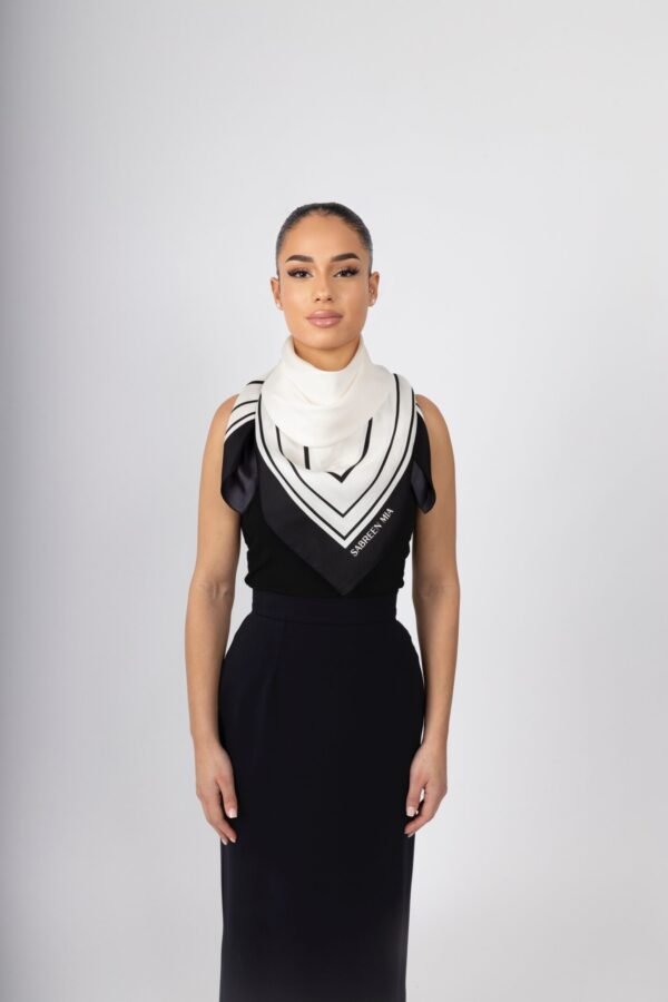 SABREEN SILK SCARVE - Black - Image 2