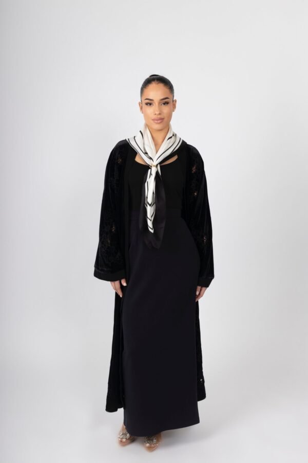 SABREEN SILK SCARVE - Black - Image 3
