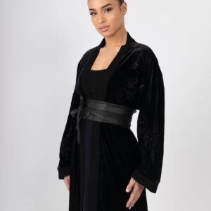 MIA LEATHER WRAP BELT - Black