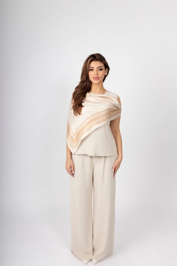 SABREEN SILK SCARVE - Champagne - Image 3