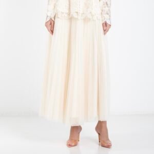 voluminous plissé skirt - Ecru