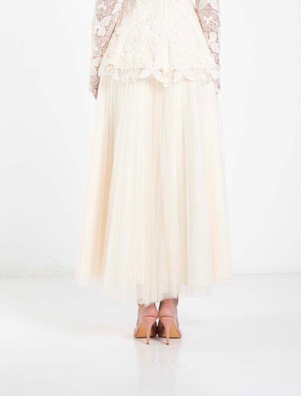 voluminous plissé skirt - Ecru - Image 3